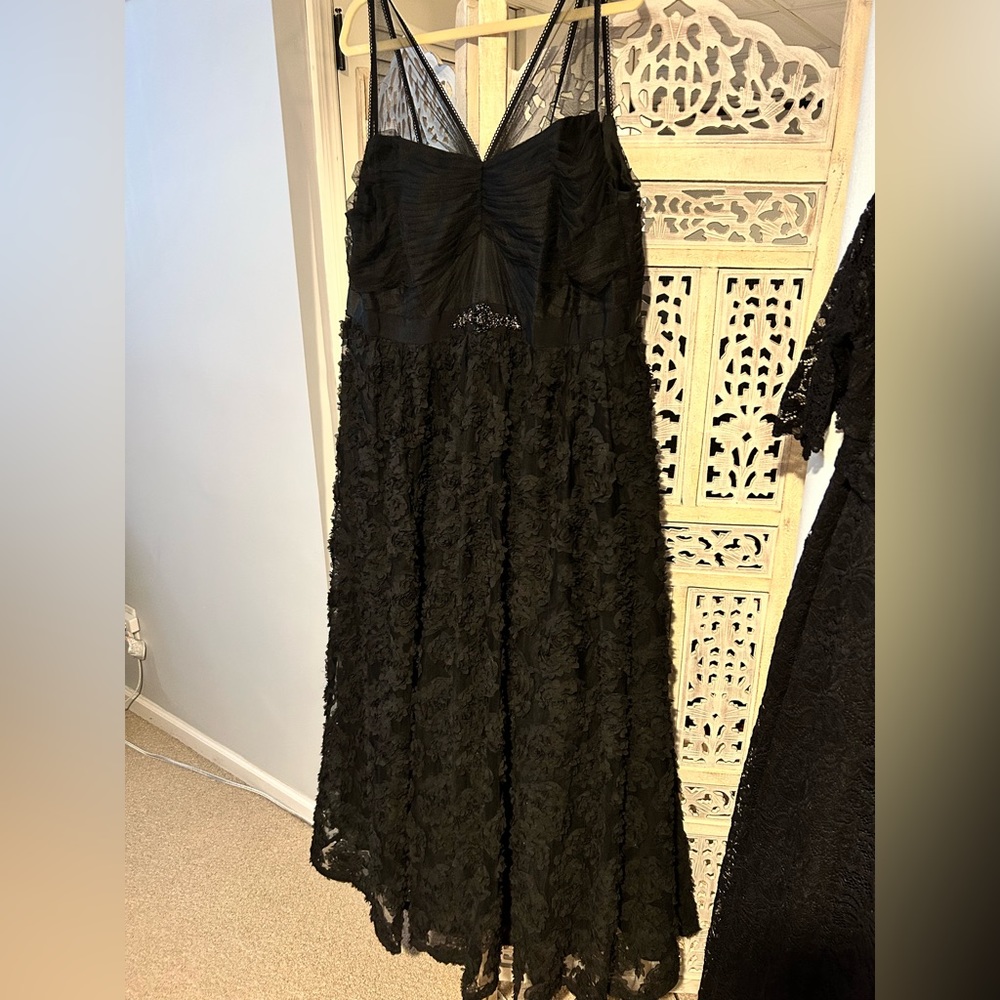 Adrianna Papel black lace gown